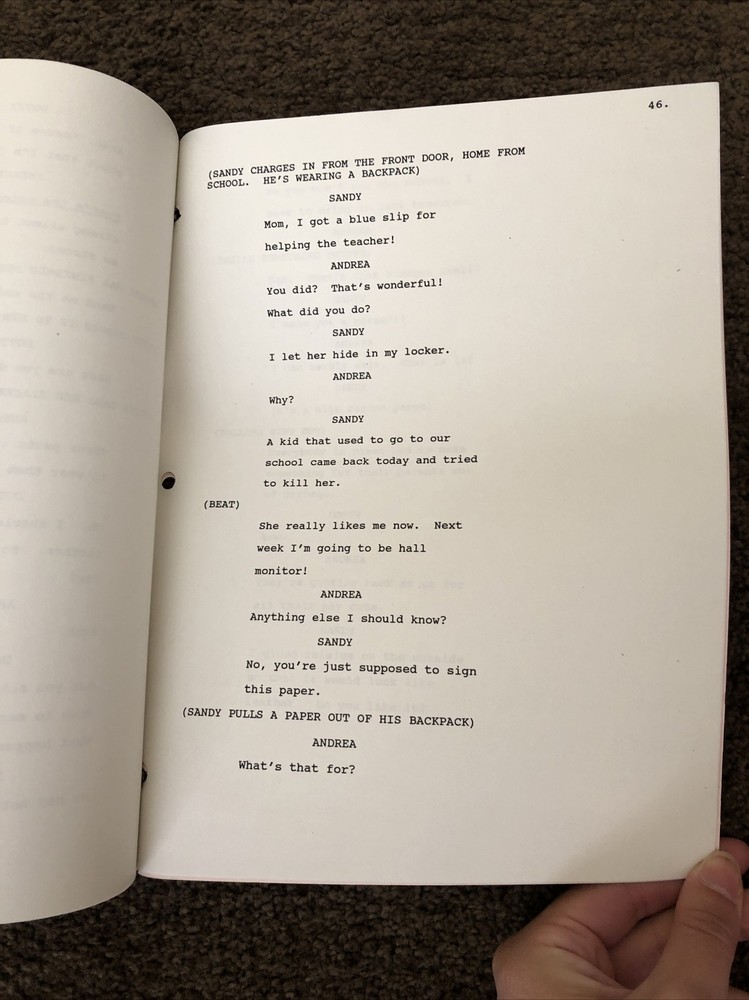 ORIGINAL SCRIPT Warner Bros. 1993 "TWO PLUS TWO EQUALS THREE" Walker Widdoes