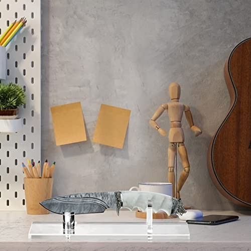 2-Piece Knife Display Stand - Fixed Blade Holder for Collection, Rustic Home Dec