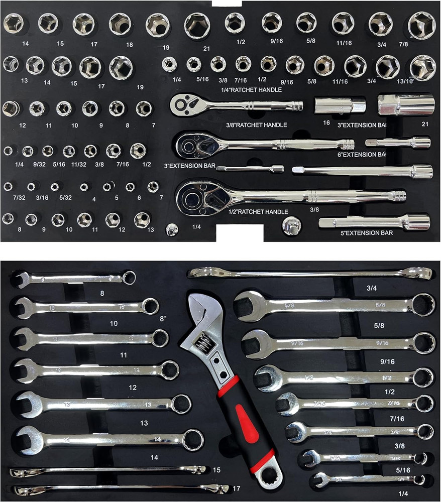 Campfun 439PCS Tool Set, Mechanic Tool Set for Home, Tool Box Set 4-Tier Socket