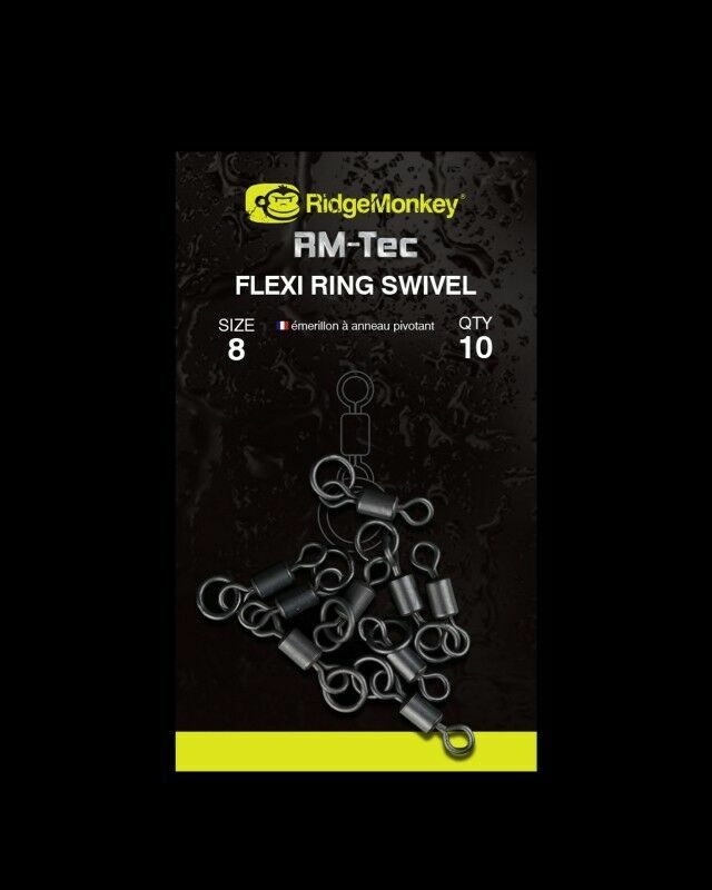 Ridge Monkey Ridgemonkey RM-Tec Flexi Ring Swivels All Sizes Available 8 & 11