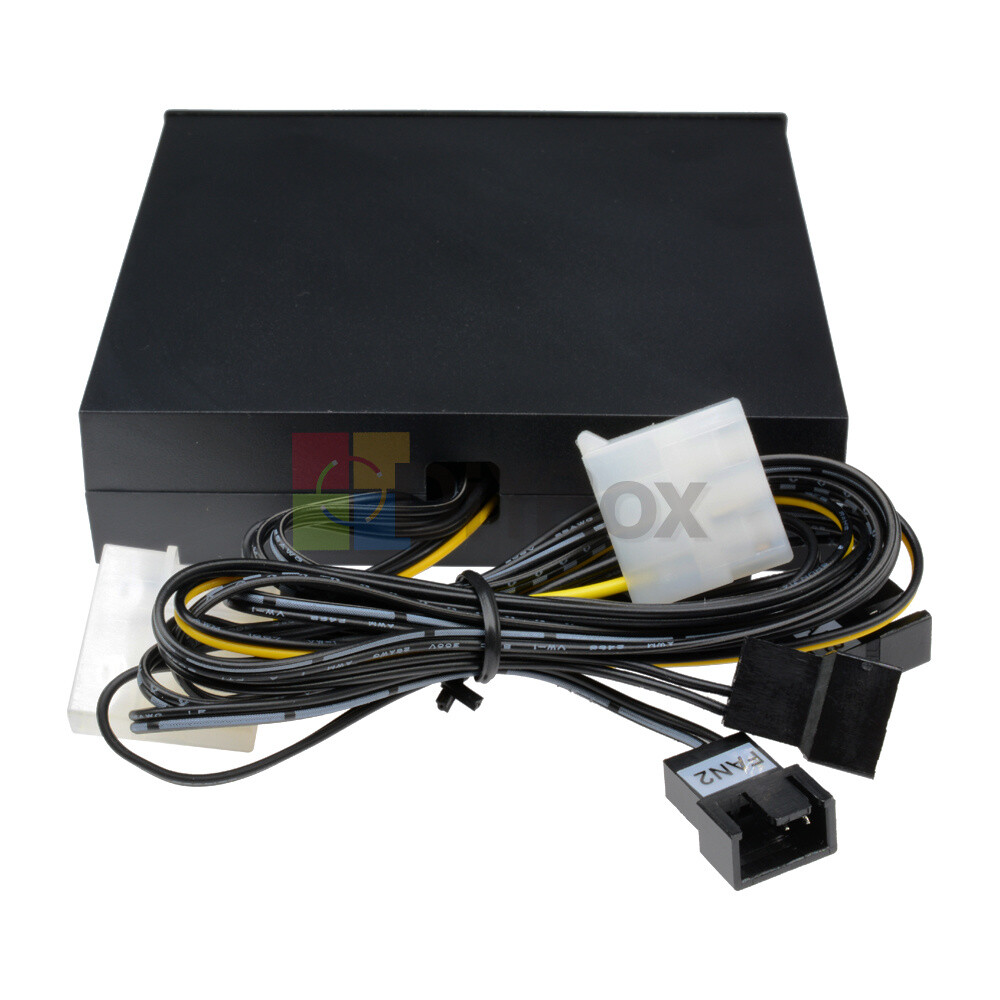 3.5" PC HDD CPU 4 CH Four Channel Fan Speed Controller Led Cooling Front Panel