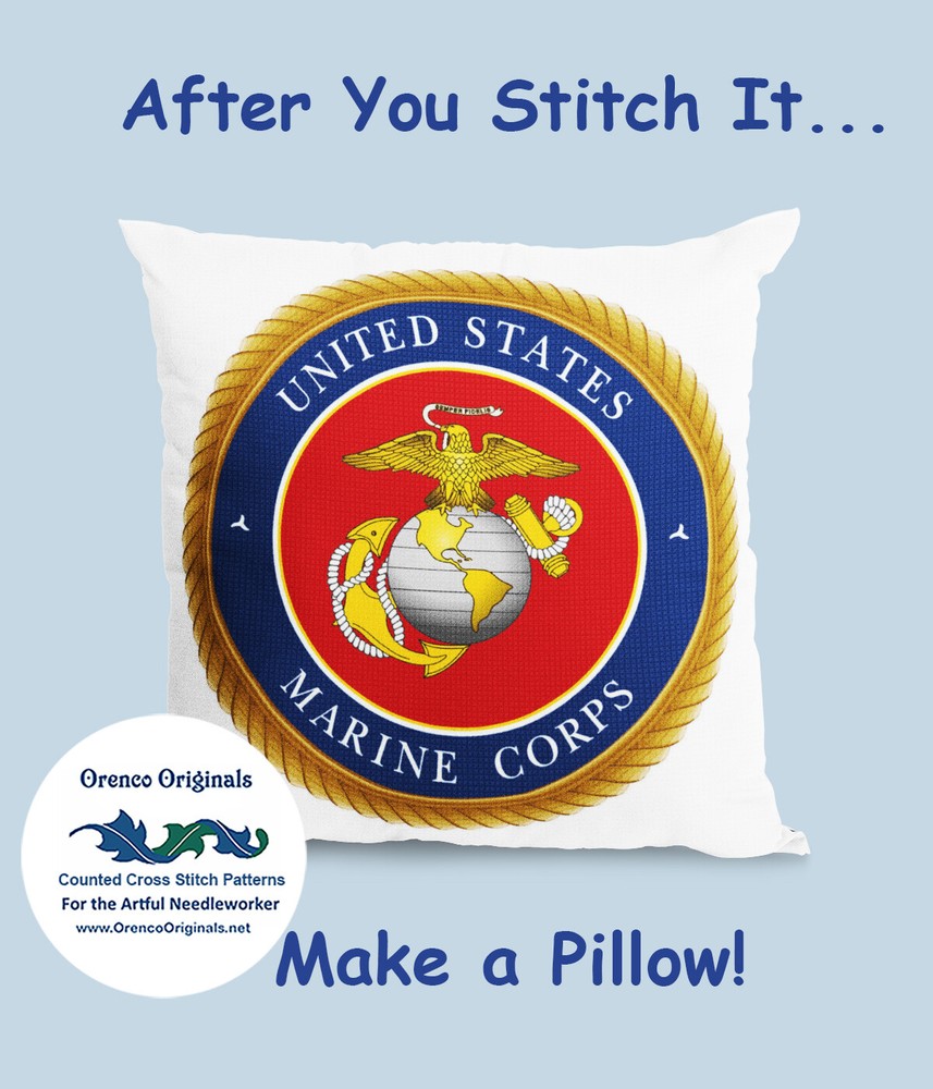 US American Navy Crest Insignia Emblem Counted Cross Stitch Chart Pattern