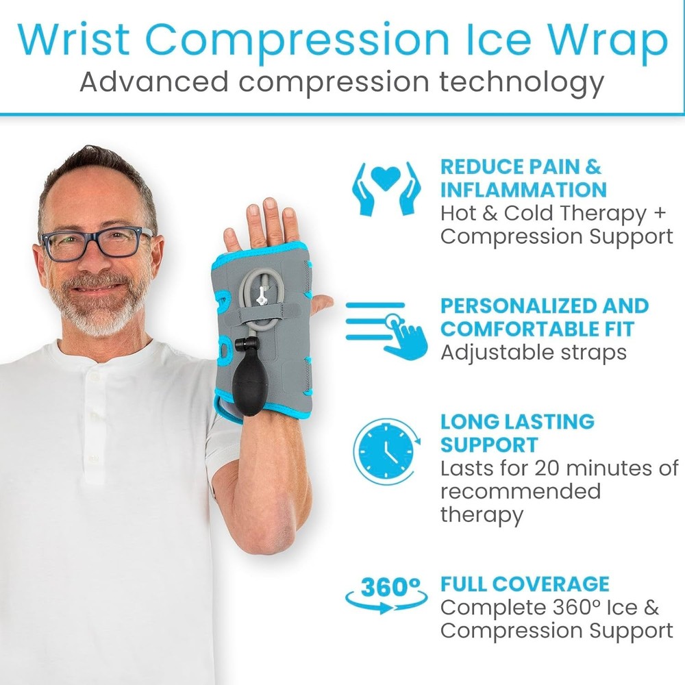 Wrist Ice Pack with Compression - Perfect Hot & Cold Therapy for Rapid Relief