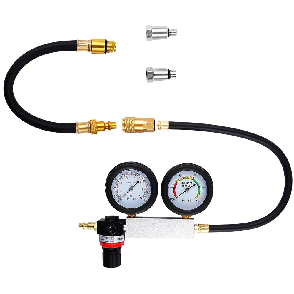 Engine Compression Diagnosis Tester Cylinder Leak Down Gauges Detector#Leakage