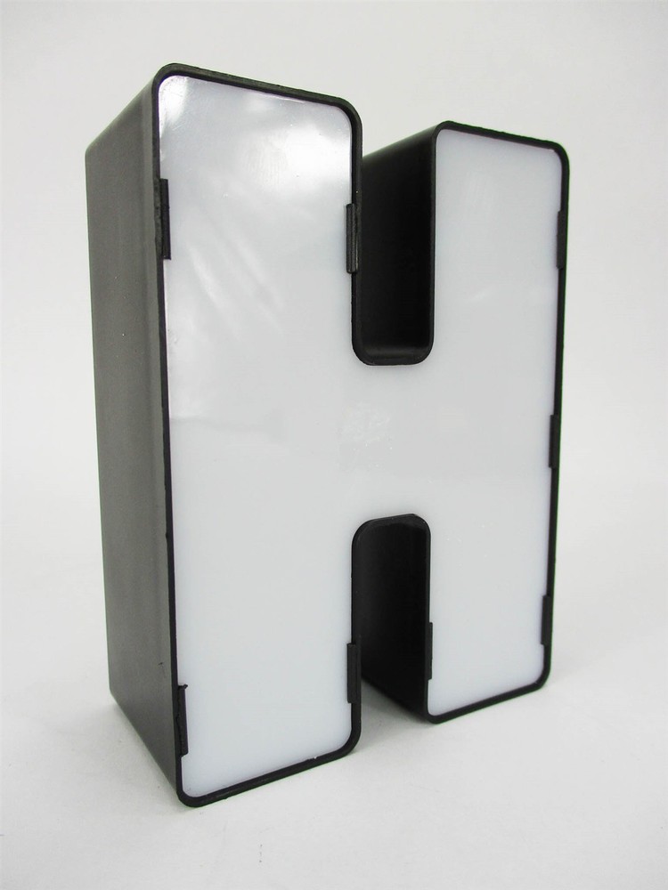 Letter H LED Light 4" Monogram Marquee Mini Tabletop Nightlight w/ 4-Hr Timer