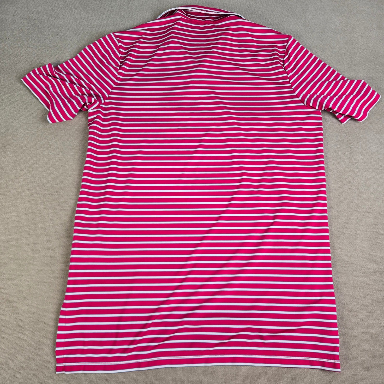 RLX Ralph Lauren Men's Golf Polo Shirt Pink White Stripe M