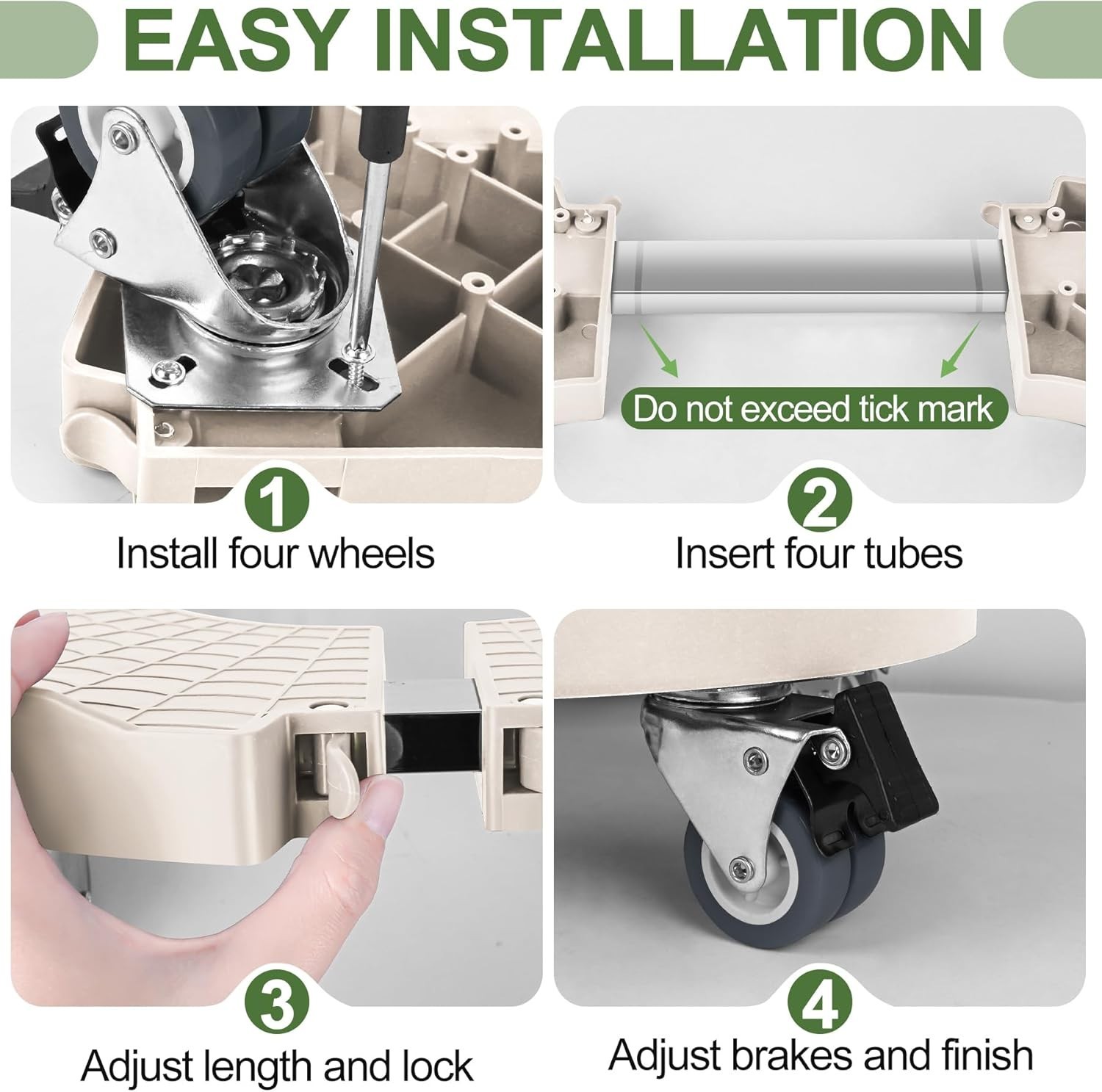 Plant Caddy Stand with 360° Wheels Adjustable 15-22 Inch Rolling Stand Heavy ...