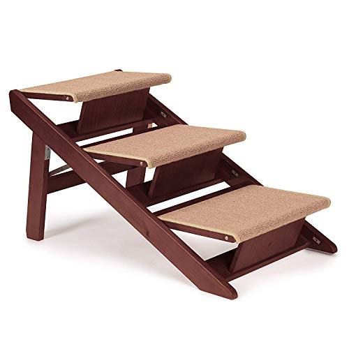 Pine Frame Dog RampSteps, 3 Step,Brown 3 Steps