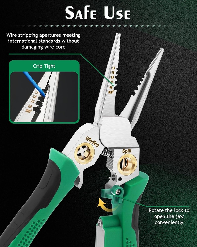 Wire Strippers,Wire Stripping Tool with Voltage Tester,Cable Cutters with Plier