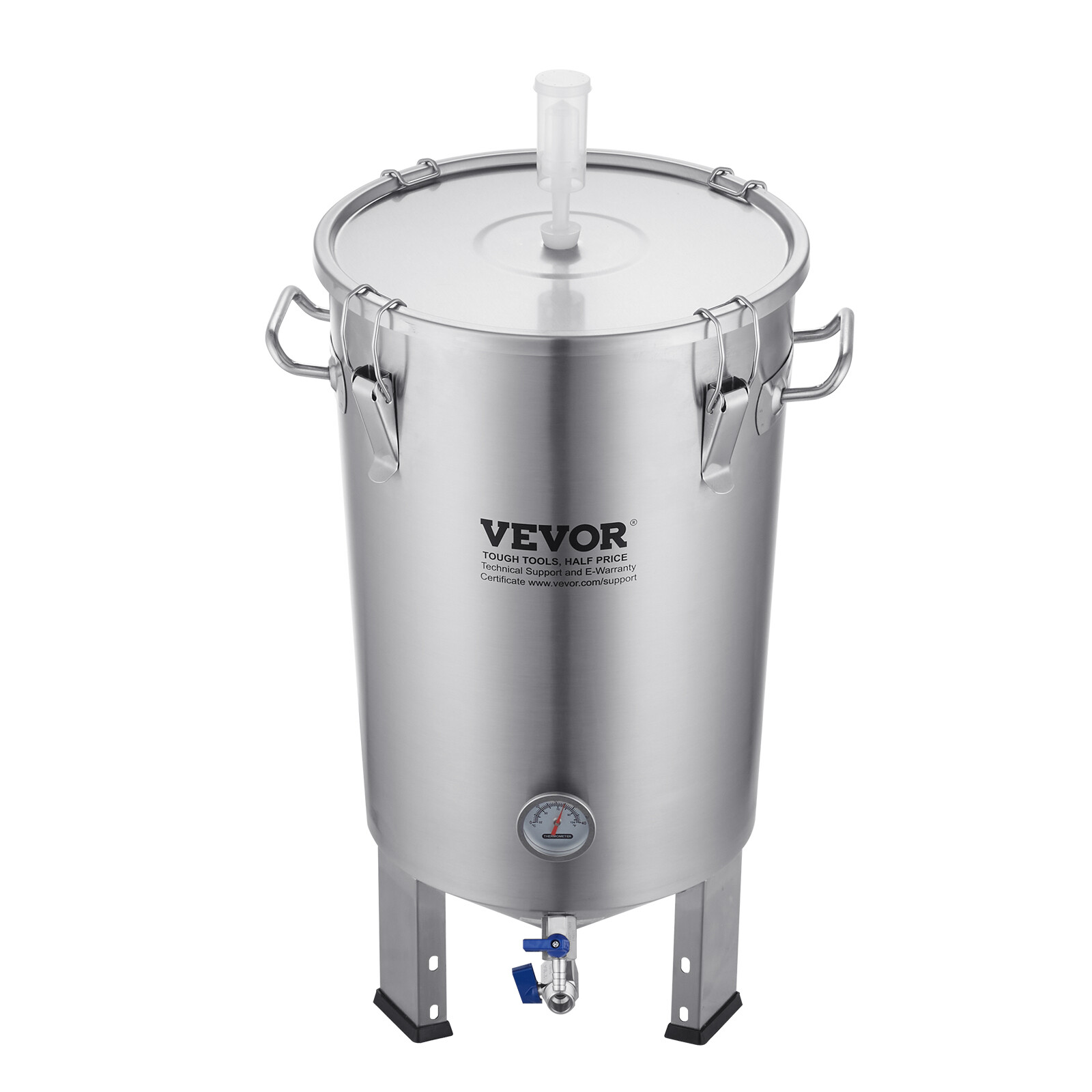 VEVOR 8 Gal Stainless Steel Home Brew Kettle Set Beer Brew Bucket Fermentor