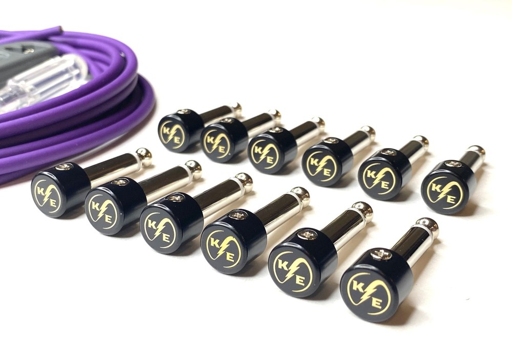 12 ft Purple Guitar Pedal Patch Cable Kit (6 Pack, Solderless, Customizable, ...