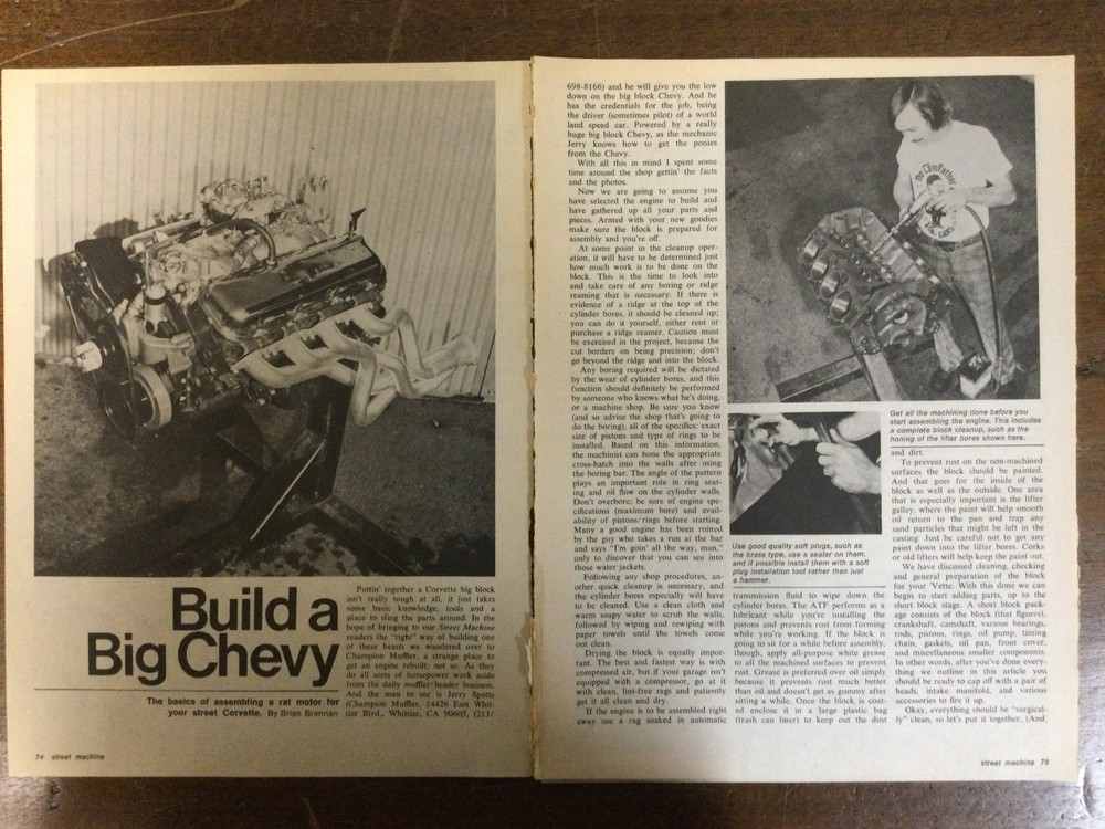 Misc 6701 Article Engine Building a Big Block Chevy 9 page SUPER Article