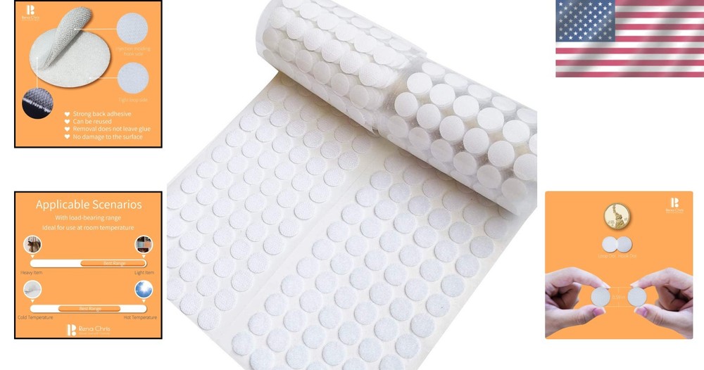 Strong Adhesive Hook and Loop Dots (1000 Pcs) - Ideal for Classroom Organization