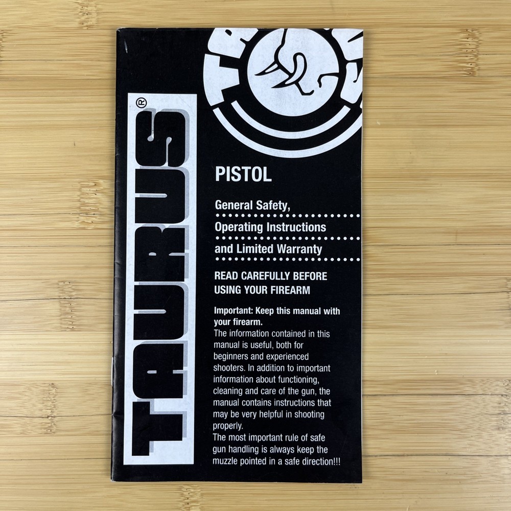 Taurus Pistol Owners Manual 2003