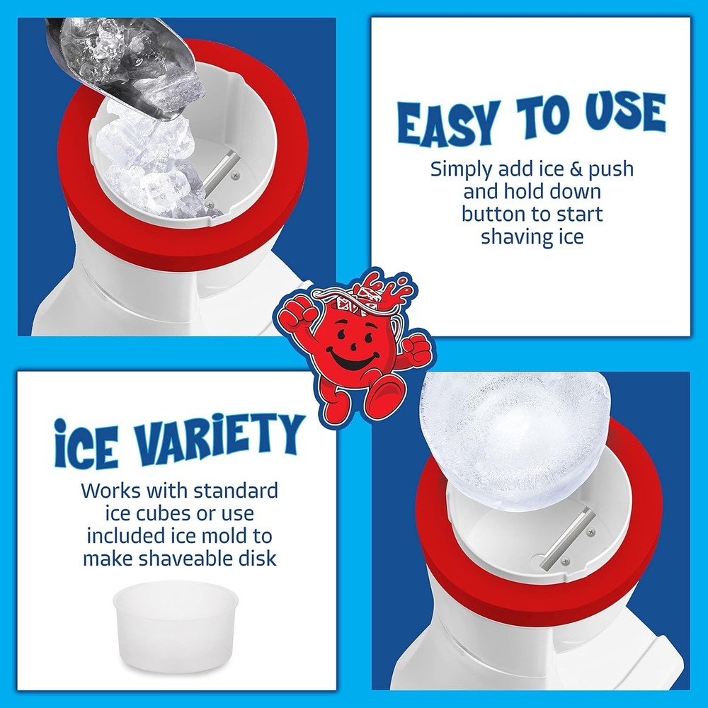 Kool-Aid Shave Ice & Snow Cone Maker Includes Reusable Cup & Two Ice Molds