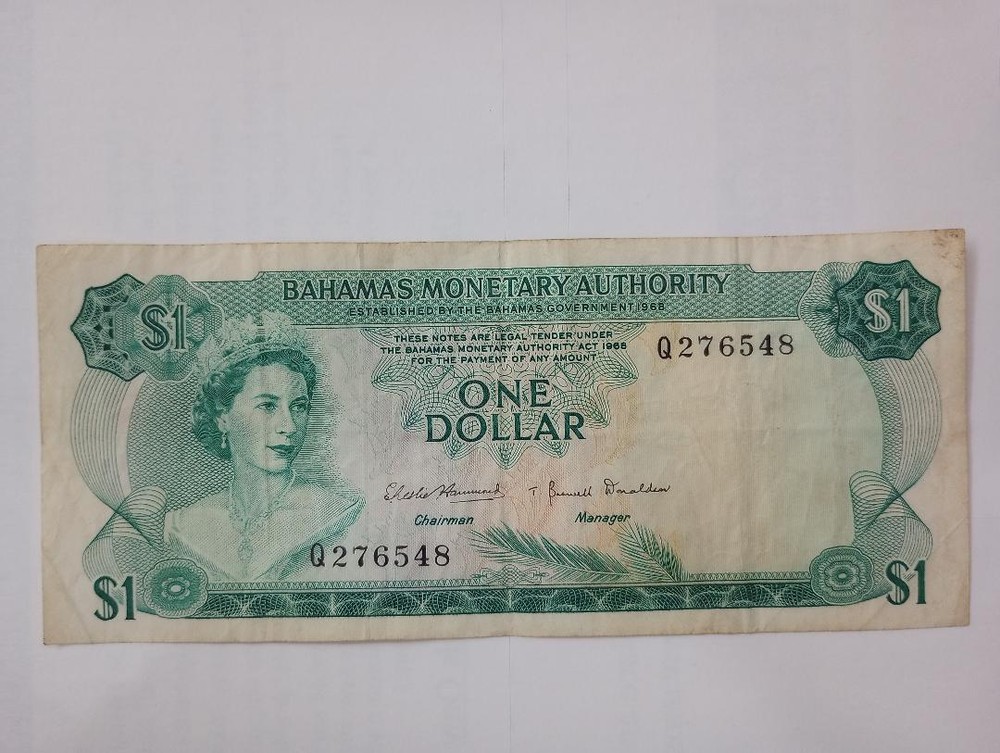 BAHAMAS ONE DOLLAR NOTE 1968