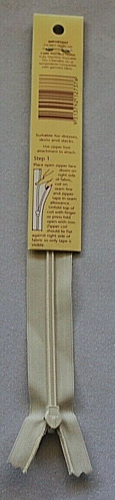 Birch 18cms (7") Off White Polyester Invisible Zipper