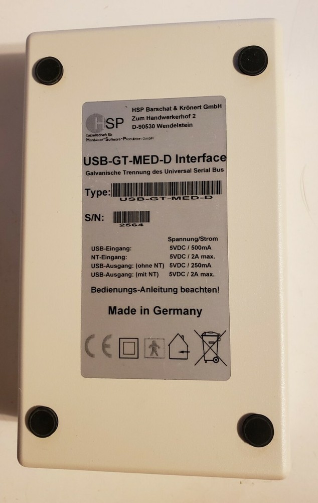 HSP Interface Module Medical USB-GT-MED-D Germany Barschat Hardware Software OEM