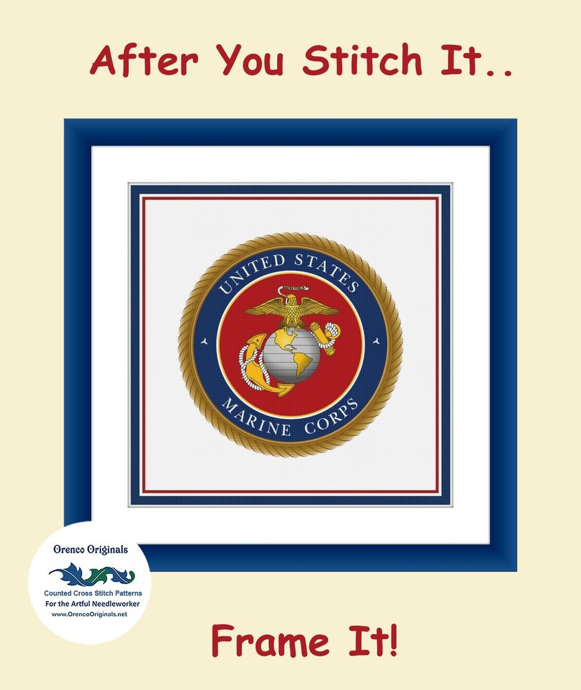 US American Navy Crest Insignia Emblem Counted Cross Stitch Chart Pattern