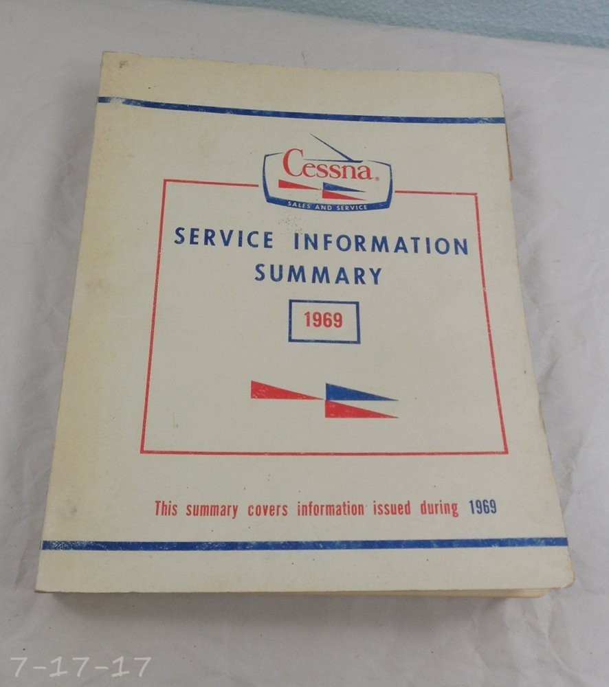 1969 Cessna Service Information Summary Catalog Manual