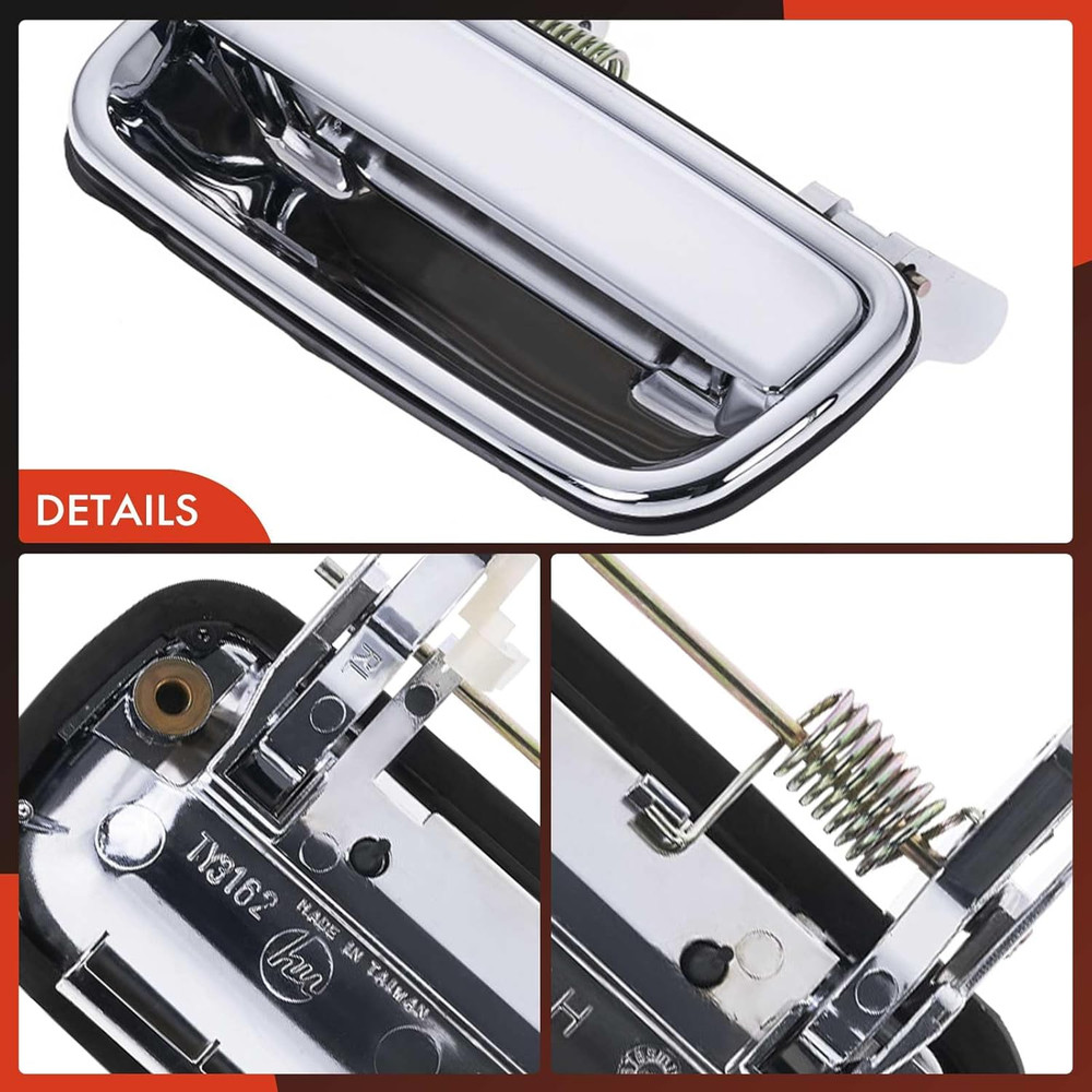 2001-04 Tacoma Rear Left Driver Side Door Handle Chrome–Compatible Replacement