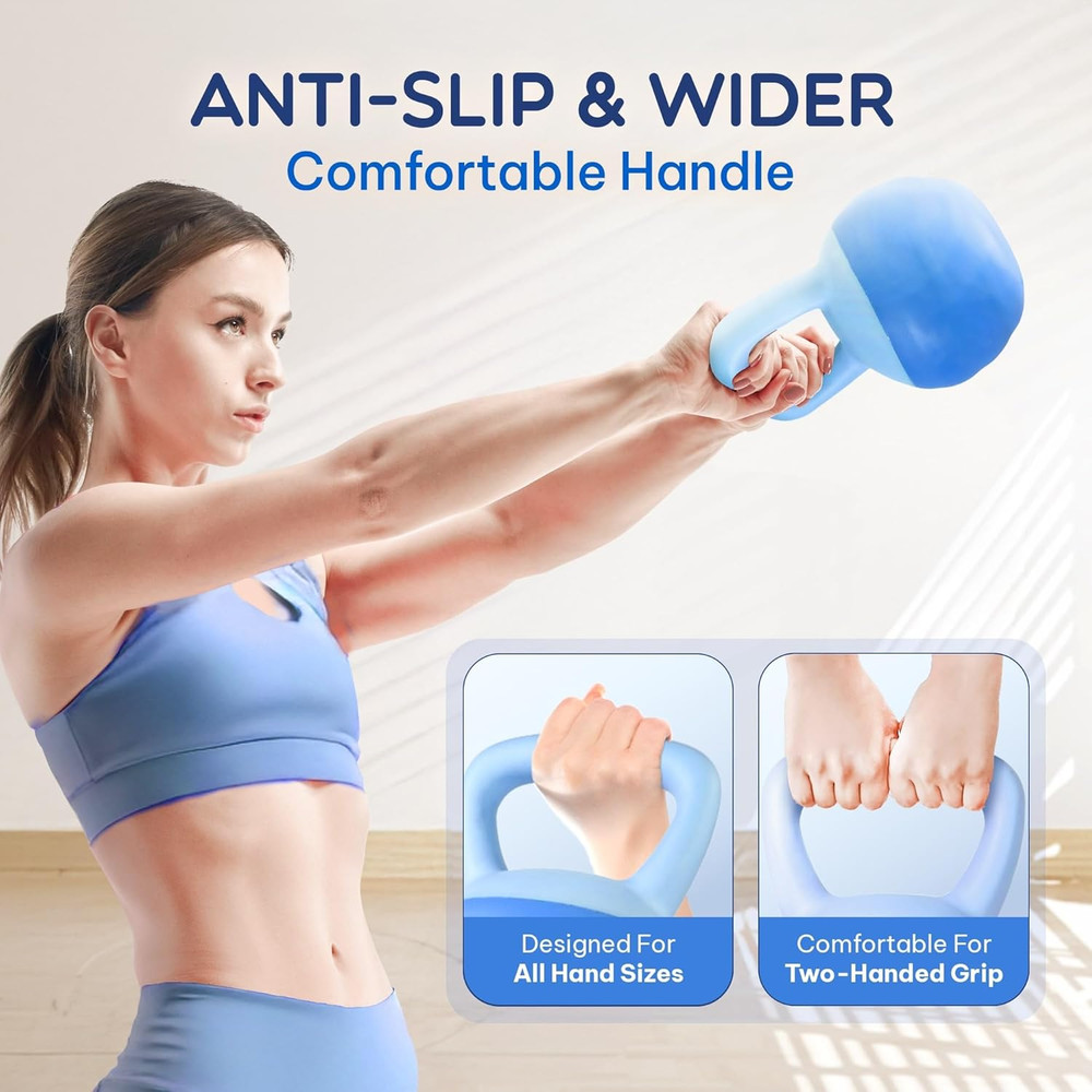 Soft Kettlebell, PVC Kettlebells Exercise Weights & Color-Coded Strength Trainin