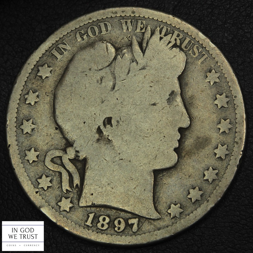 1897 S Barber Silver Half Dollar 50C