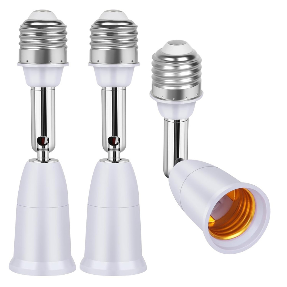 3 Pack Light Socket Extender, E26/E27 4.5 Inch Light Socket Extension, Vertical