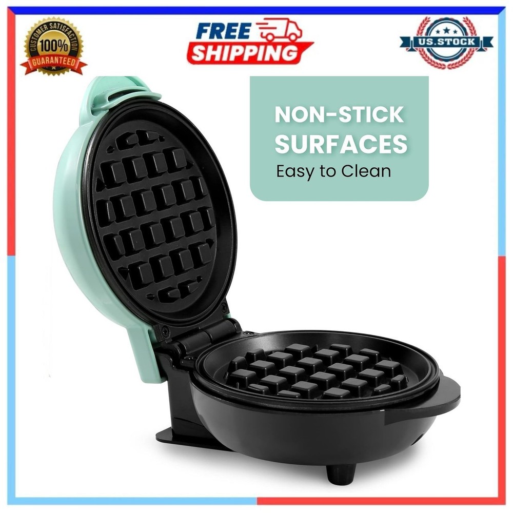 Mini Electric Waffle Maker 5” Nonstick – Compact Breakfast Cooker