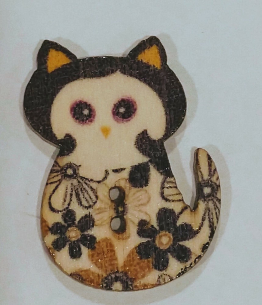 Handmade Needle Minder Keeper Cross Stitch Cat