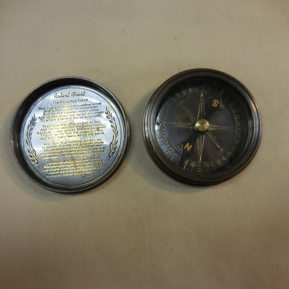 Antique Pirates Skull Horror Compass With Leather Case