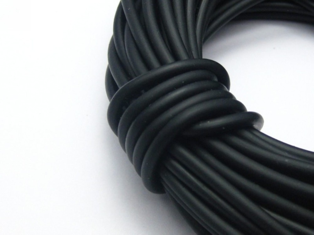 5.5 Yards Black Solid Rubber 3mm Cord Thread String for Necklace Pendants