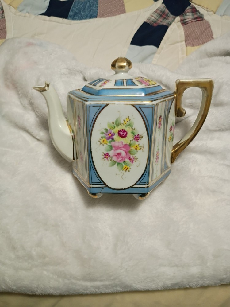 Nippon Hand Painted Floral Teapot.