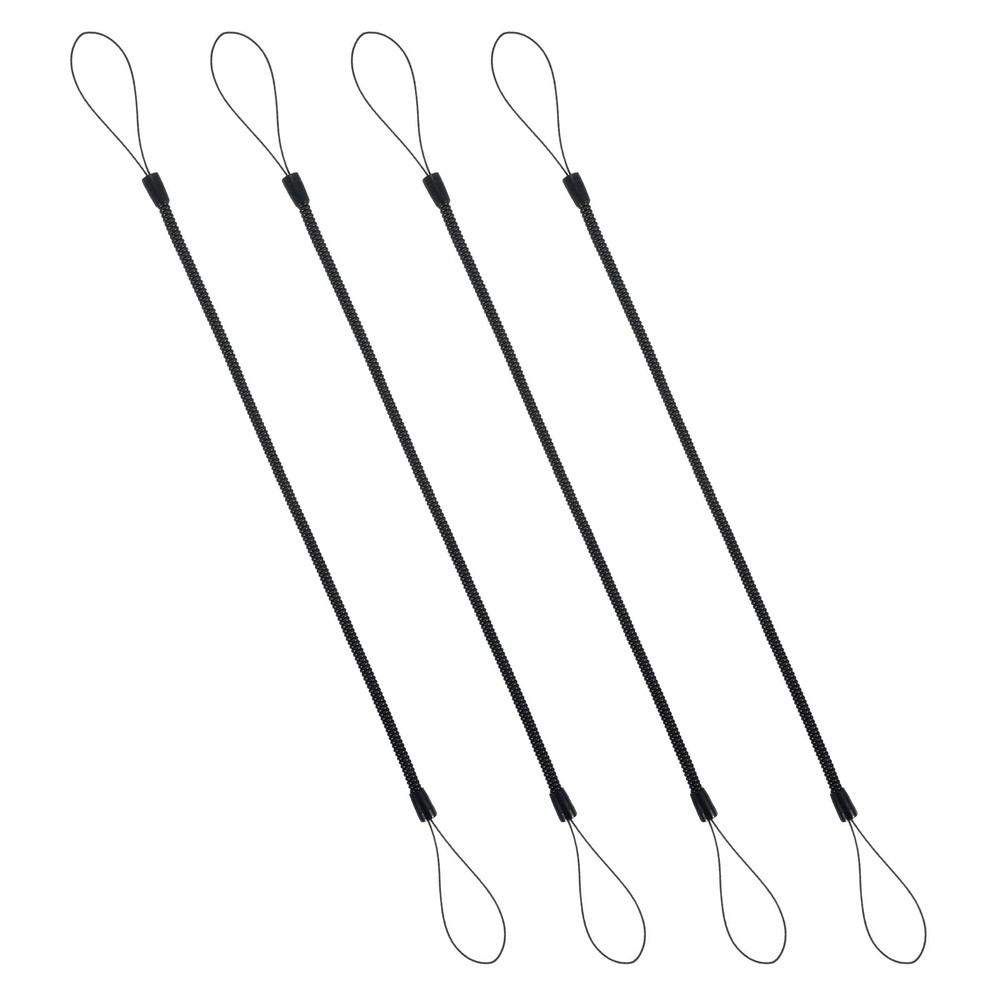 Mabor 4Pcs Pen Leash, Stylus Tether, Plastic Elastic Tether Lanyard Black