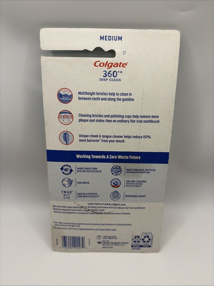 5 Pack Colgate Deep Clean 360 MEDIUM Bristle