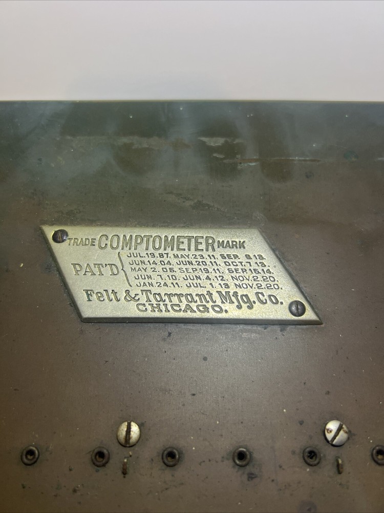 ANTIQUE / VINTAGE COMPTOMETER ADDING MACHINE - FELT & TARRANT MFG. - CHICAGO