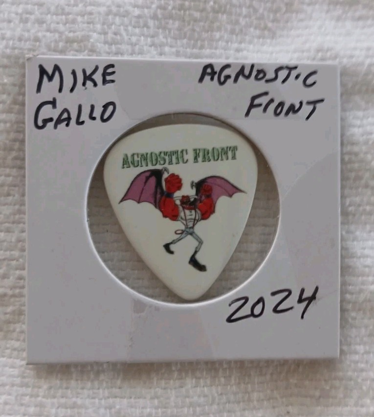 Agnostic Front Tour Issued Guitar Pick Mike Gallo Punk Rock