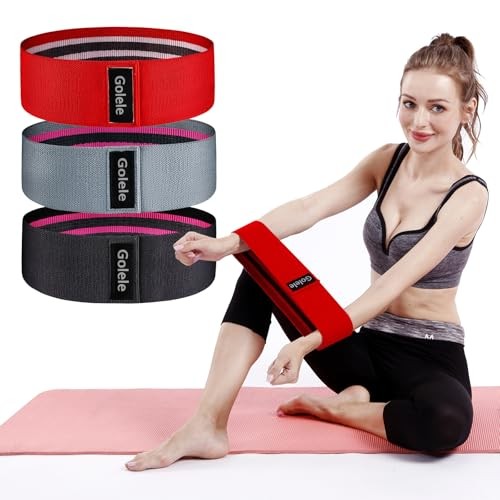 Resistance Bands for Working Out 3 Booty Bands- Light Medium Red/Grey/Black