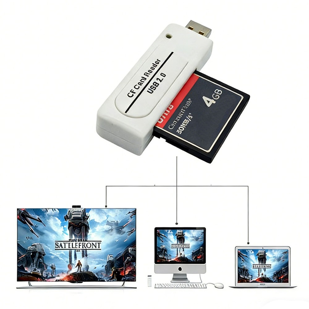 New Speed USB 2.0 Compact Flash CF Memory Card Reader White US