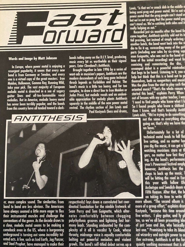 Antithesis, Full Page Vintage Clipping