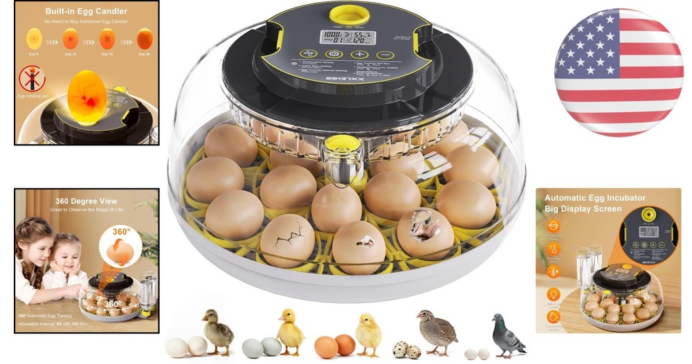 Compact Automatic Egg Turner Incubator - Ideal for Chicken, Duck, and Quail Eggs