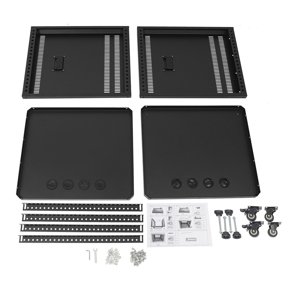 Network & Stereo Rack with Caster Wheels, Rolling Server Rack Open Cabinet