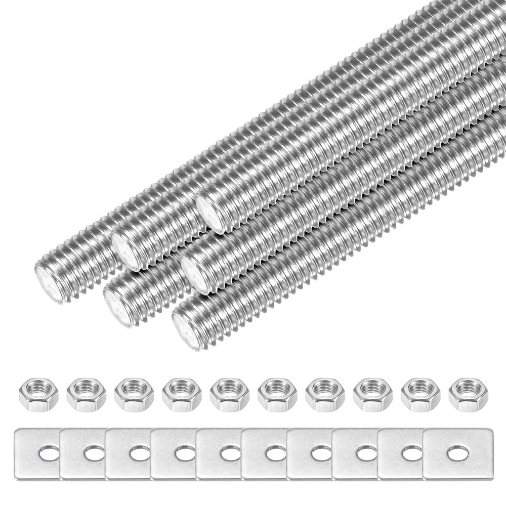 5-Set Fully Threaded Rod, M5x70mm Right Hand Thread Bar Studs with Nuts