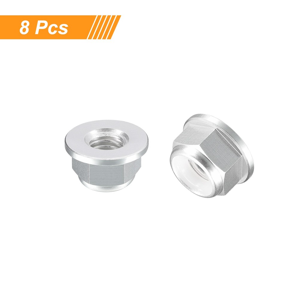 Nylon Insert Hex Lock Nuts, 8pcs - M3x0.5mm Self-Locking Nut(Silver)