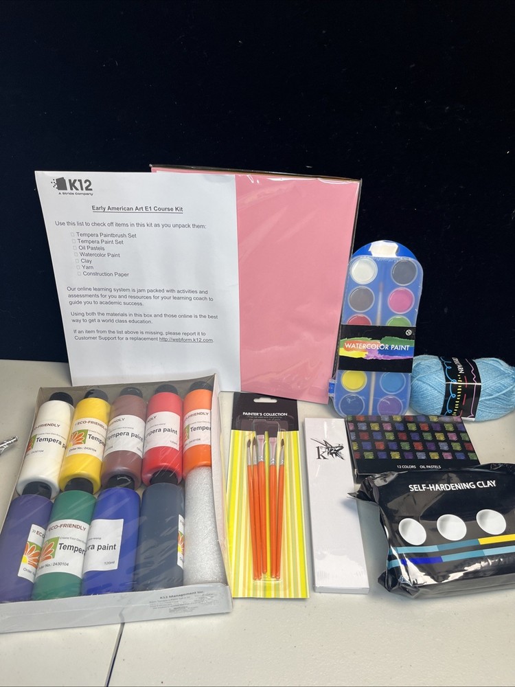K12 Art E1 Course Kit Tempera Paint Clay Yarn ￼