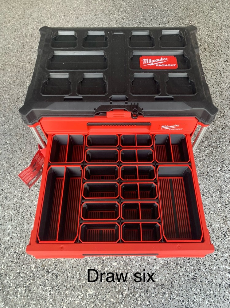 3D Printed Milwaukee Packout 4 Draw Organizer Bins