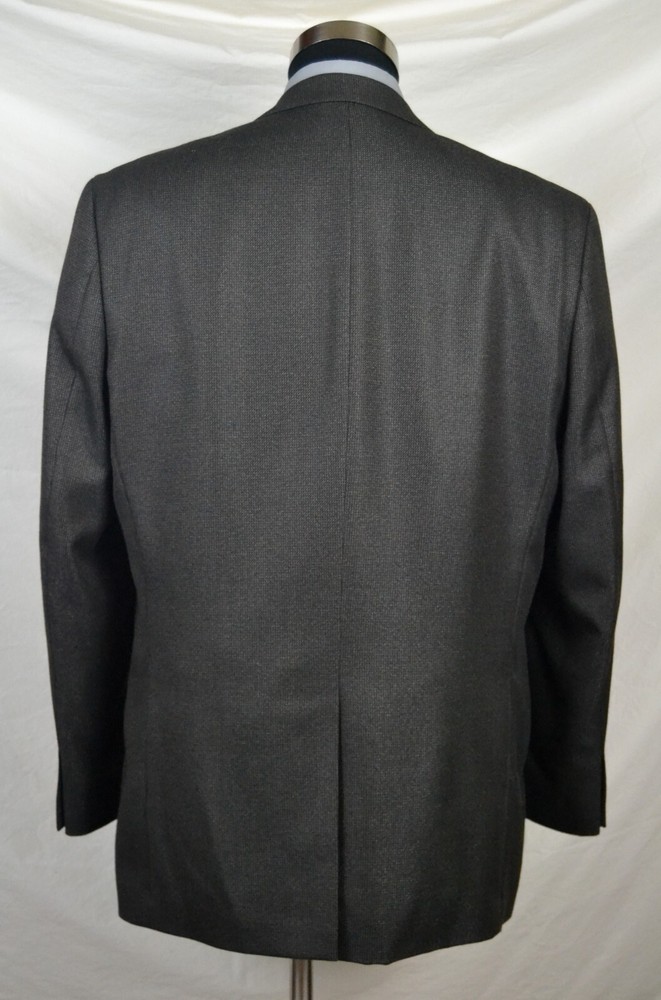 Elegant Subtle Black & Brown Micro Check Sport Coat (Size 44L) By Chaps