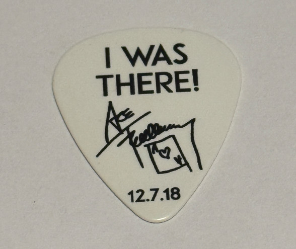 Ace Frehley Signature SPACEMAN Guitar Pick 12/7/2018 Concert Tour Stage KISS