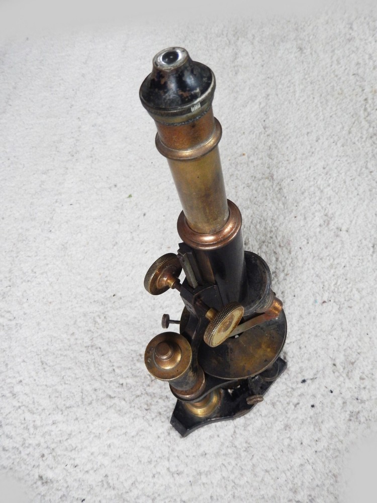 Vintage Antique Brass Microscope Germany