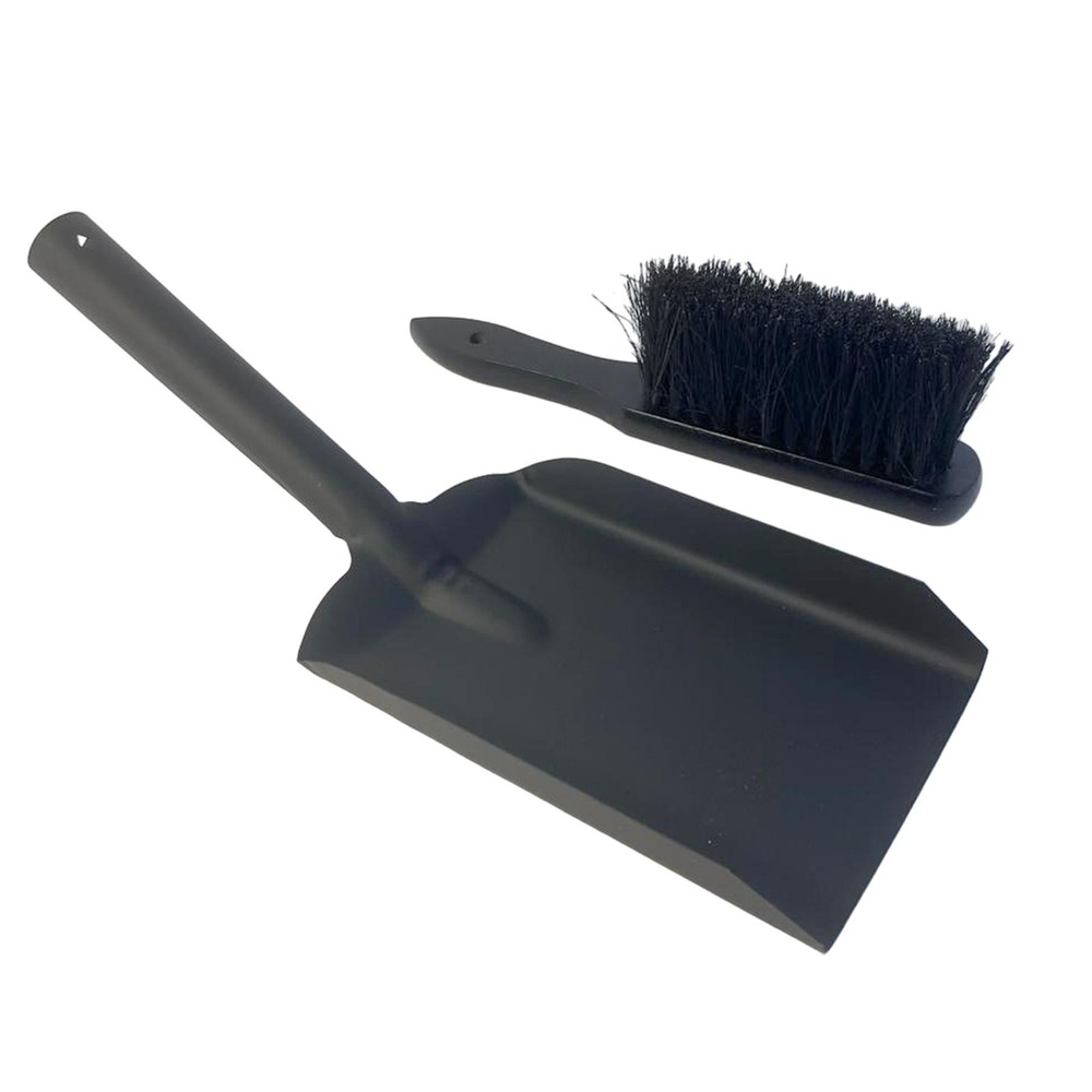 Fireside brush and ash shovel set